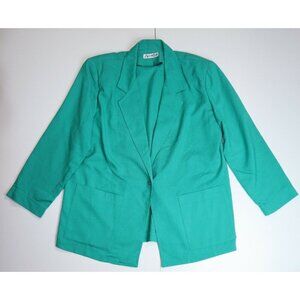 Alison Craig Women's Vintage Green Oversized Unlined Blazer Jacket Size L